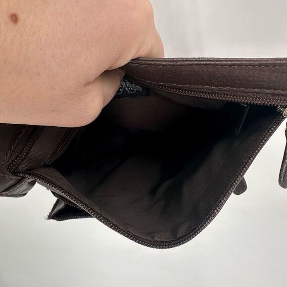 Vintage 90s Wilsons Leather Crossbody Bag Brown - Picture 14 of 15
